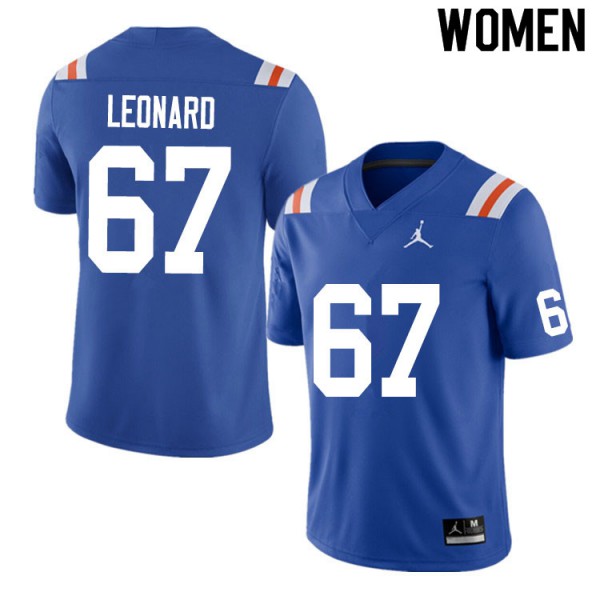 Women #67 Richie Leonard Florida Gators College Football Jerseys Throwback